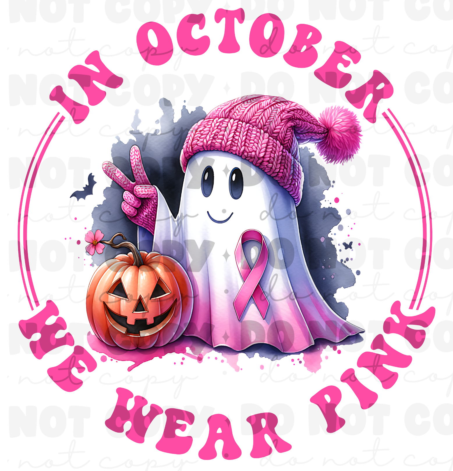 In October We Wear Pink DTF Transfer