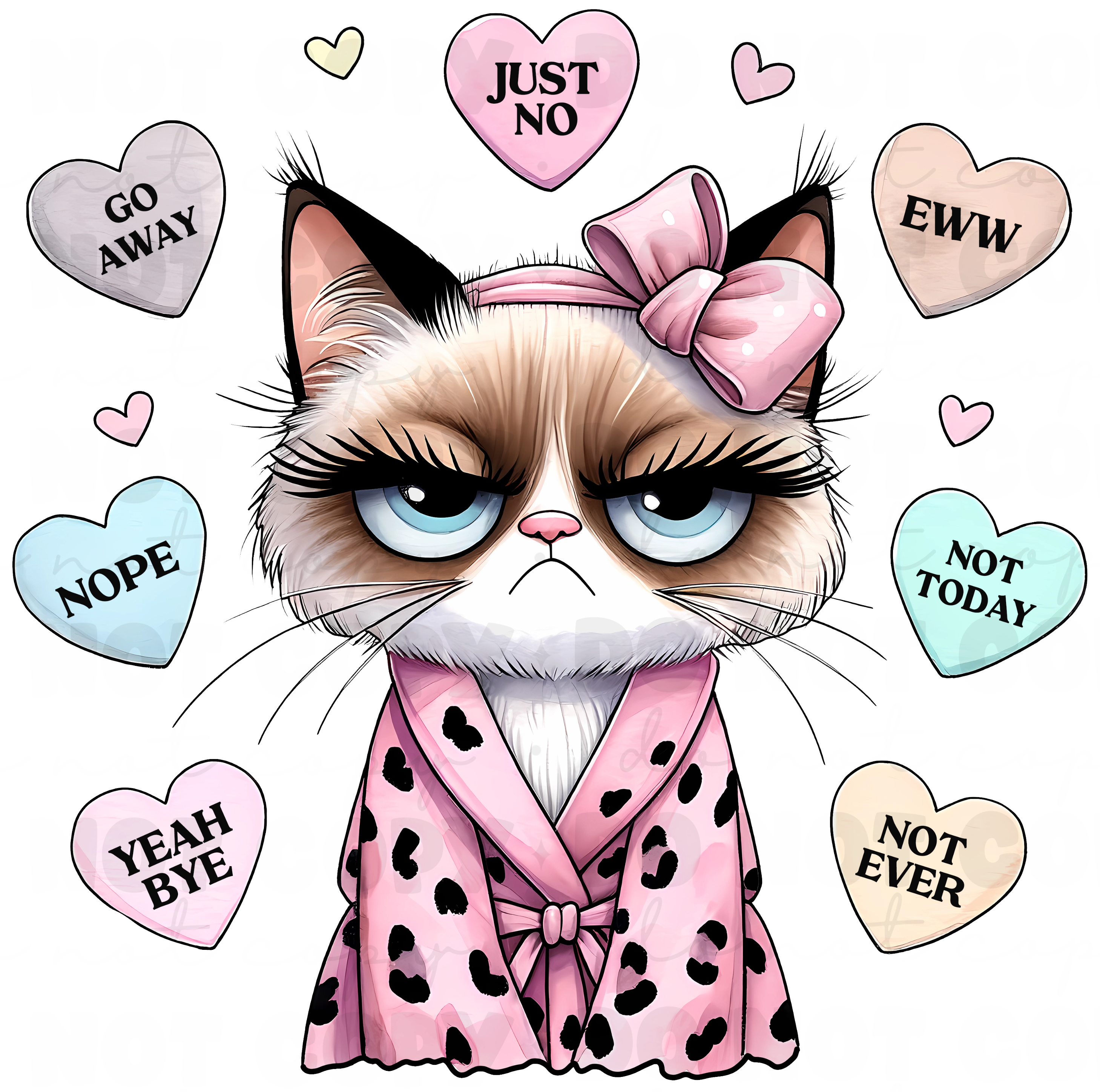 Grumpy Cat Cartoon DTF