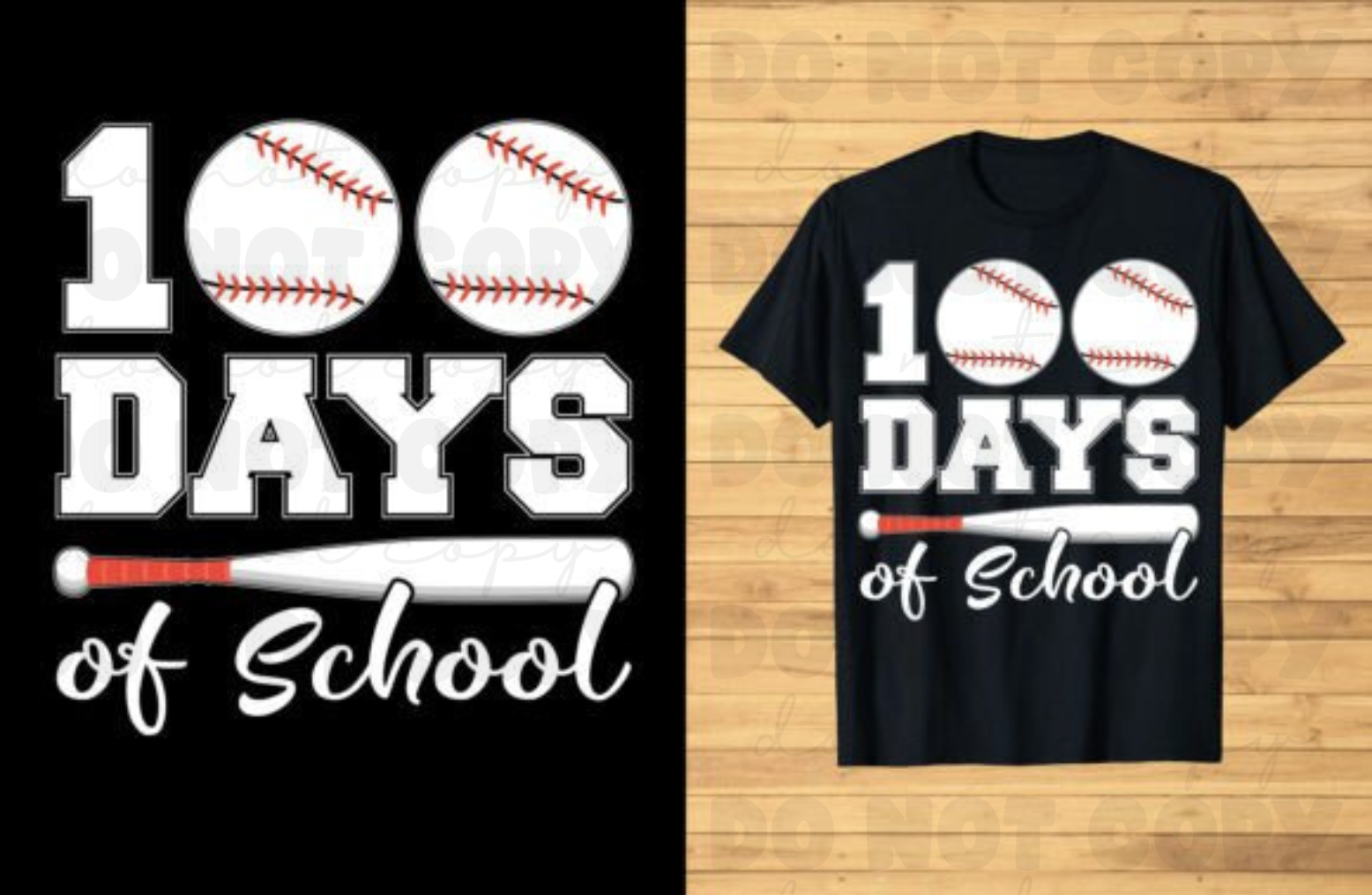 Baseball 100 Days of School T-Shirt