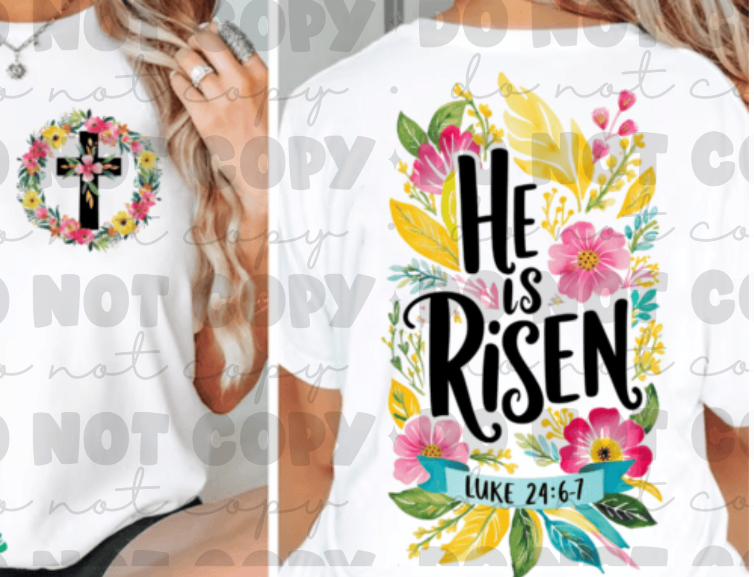 Floral He is Risen T-Shirt