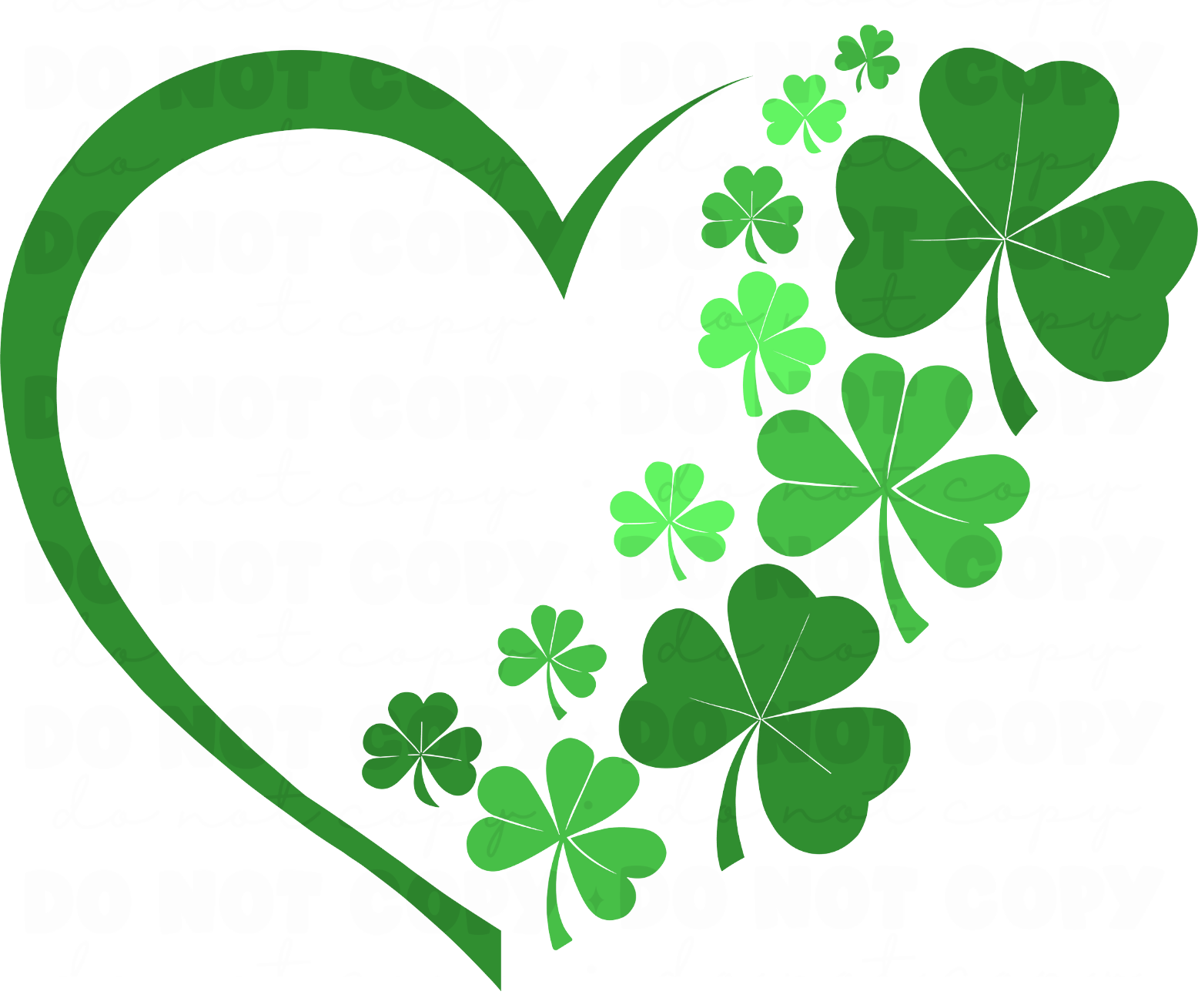 Green Clover Heart Design DTF Transfer