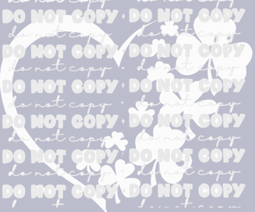 Green Clover Heart Design DTF Transfer