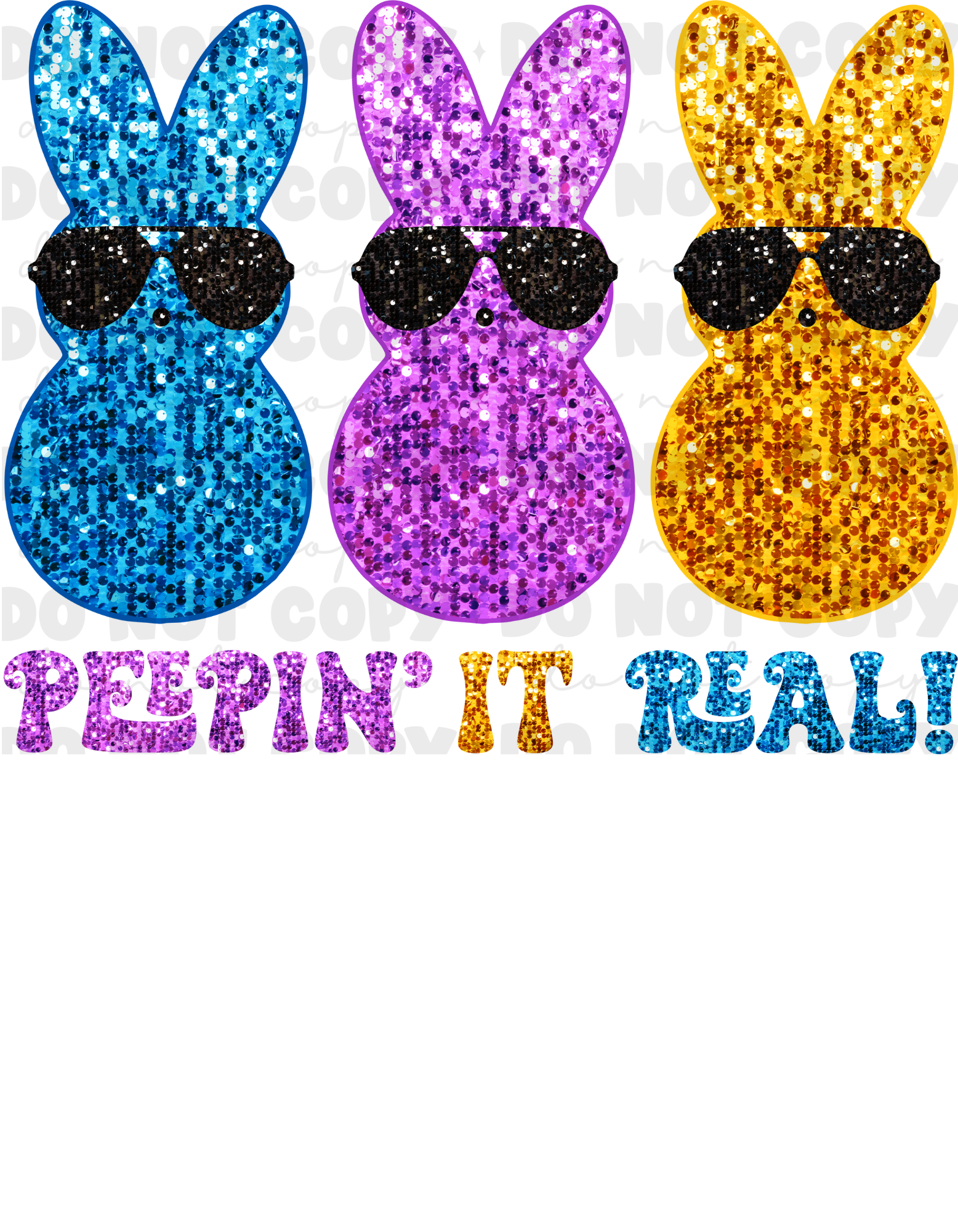 Glitter Peeps with Sunglasses DTF
