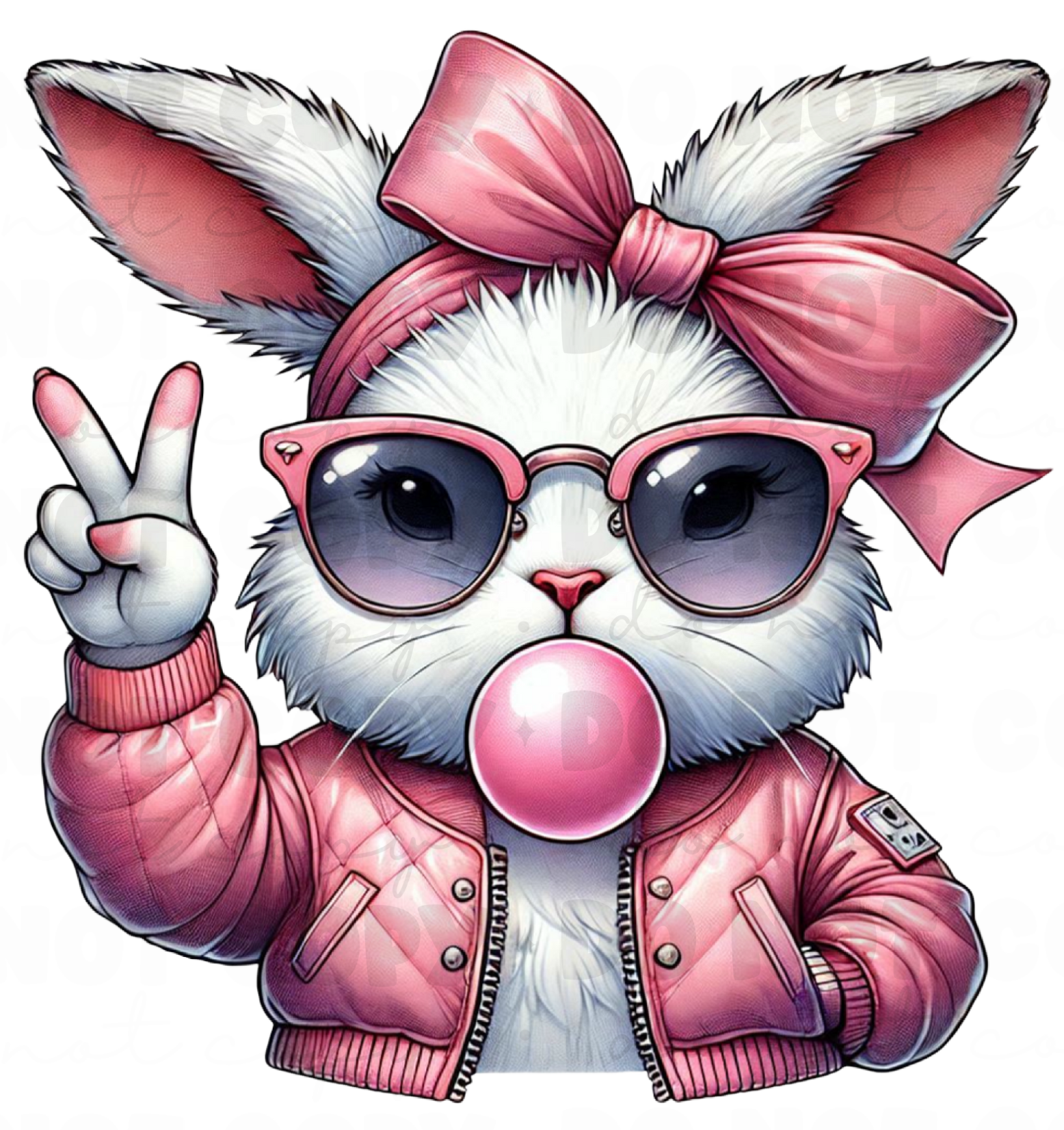 Cute Bunny Art DTF Transfer