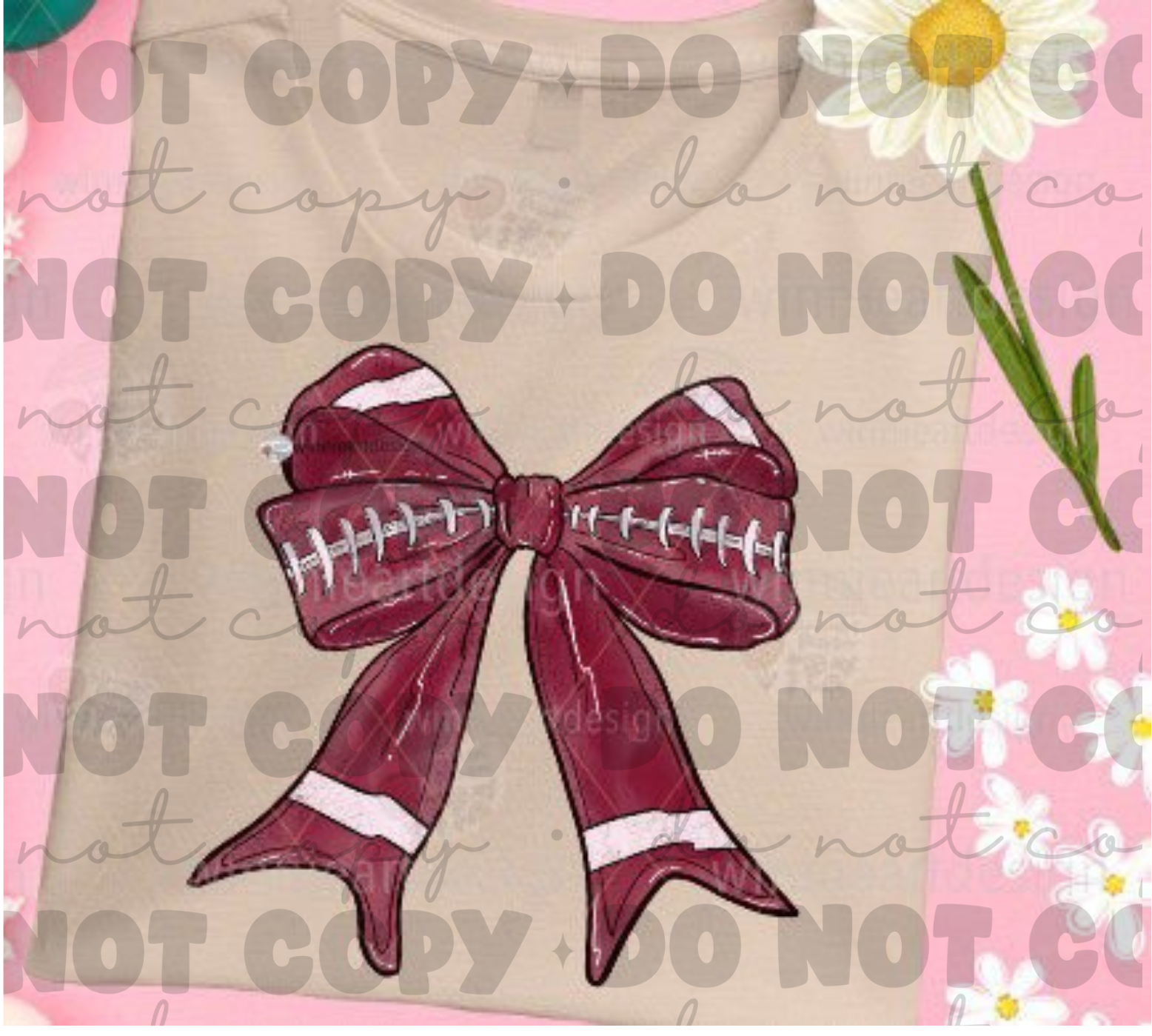 Football Themed Bow Shirt