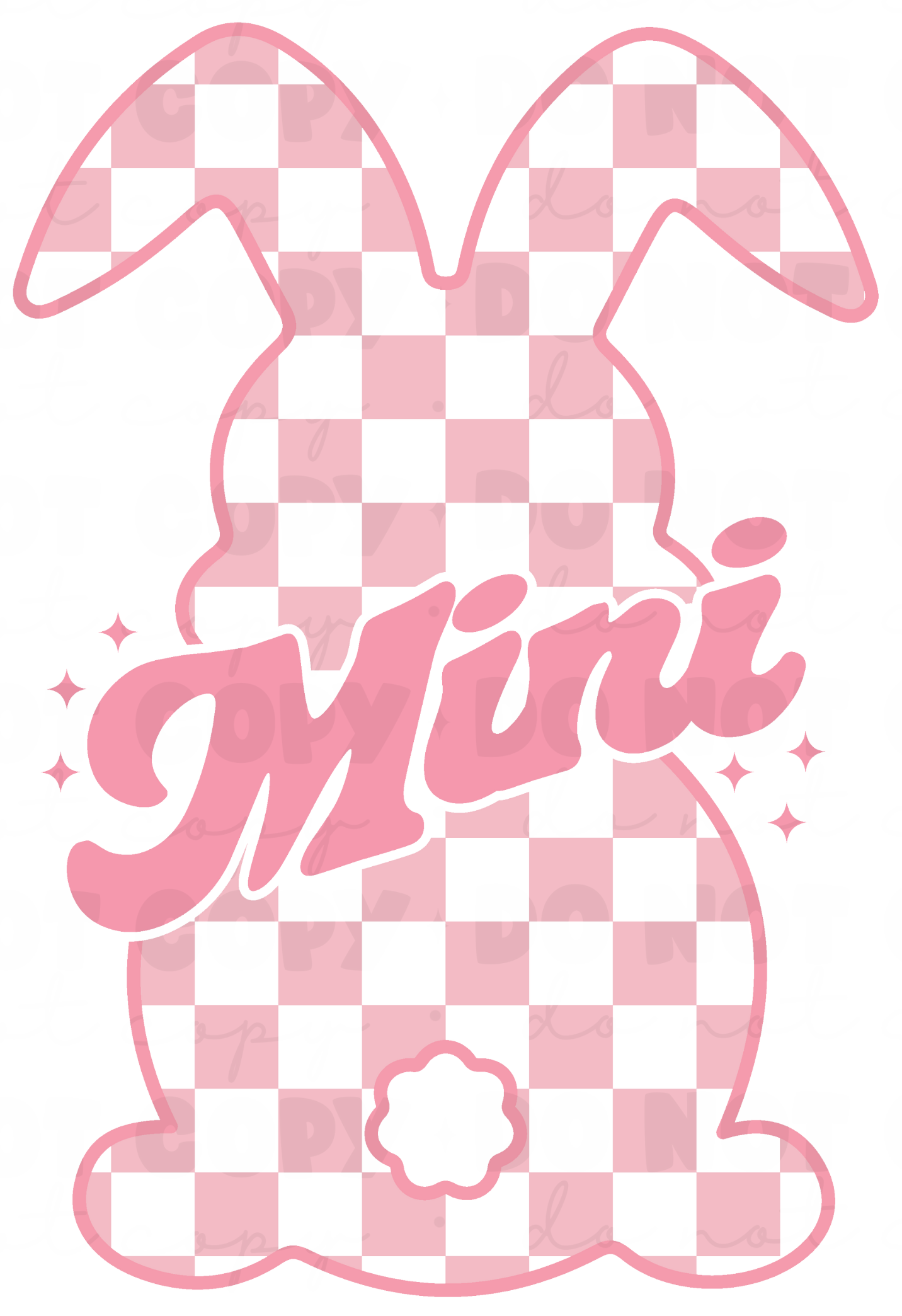 Pink Mini Bunny DTF Transfer
