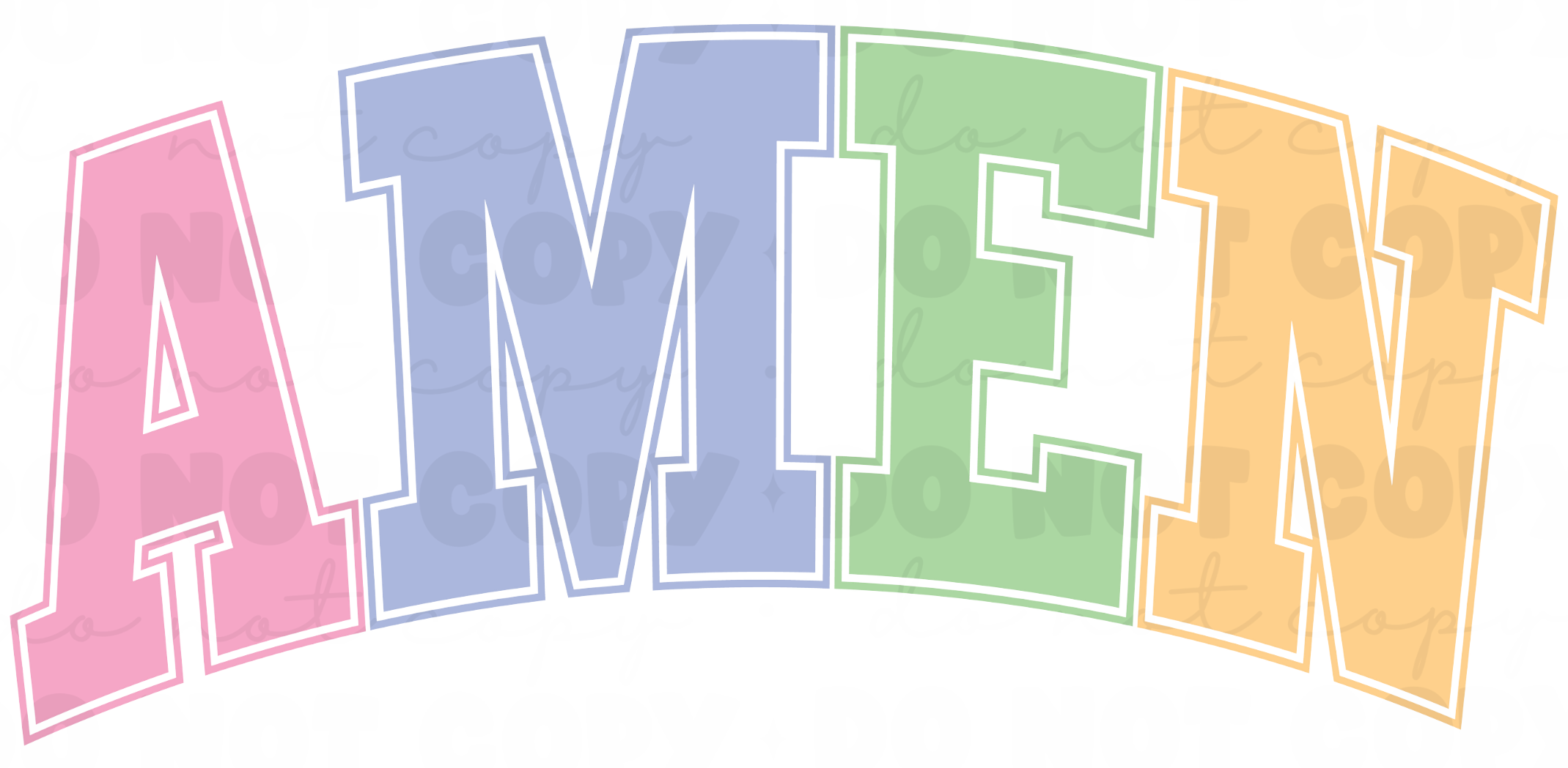 Colorful 'Amen' DTF Transfer