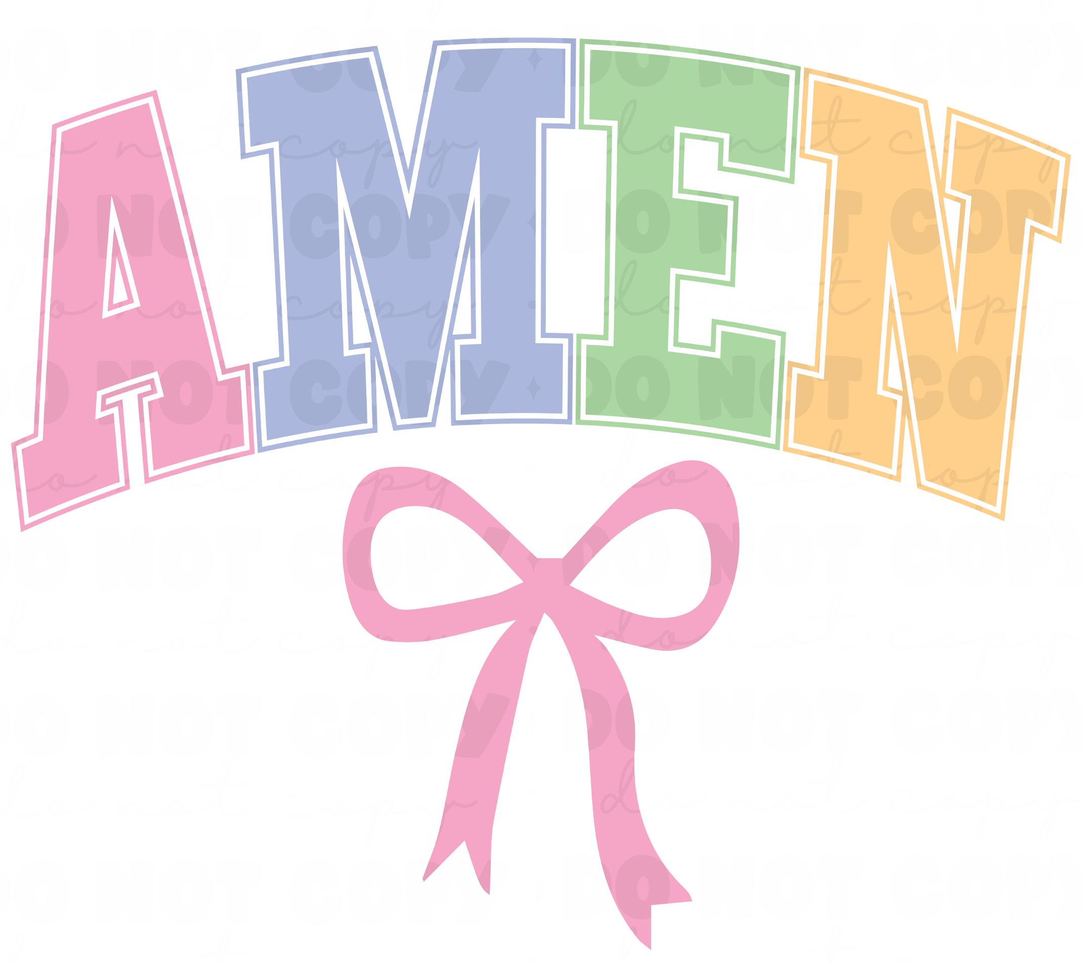 AMEN With Bow DTF Transfer