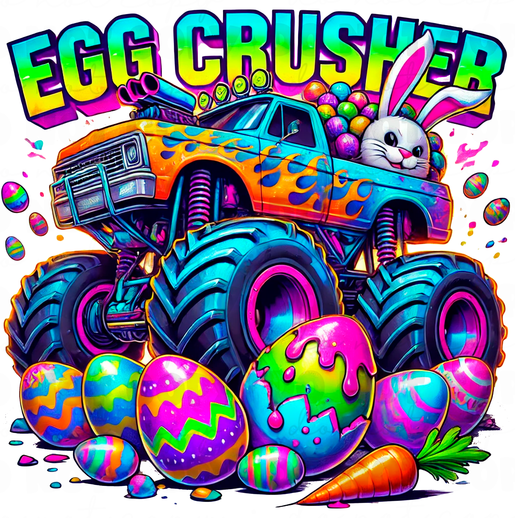 Egg Crusher Monster Truck DTF Transfer