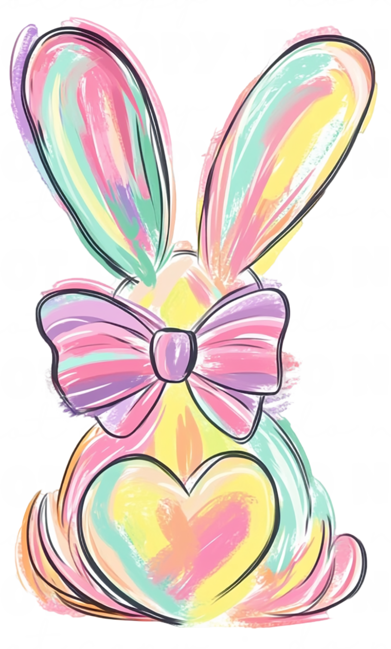 Colorful Bunny DTF Transfer 3