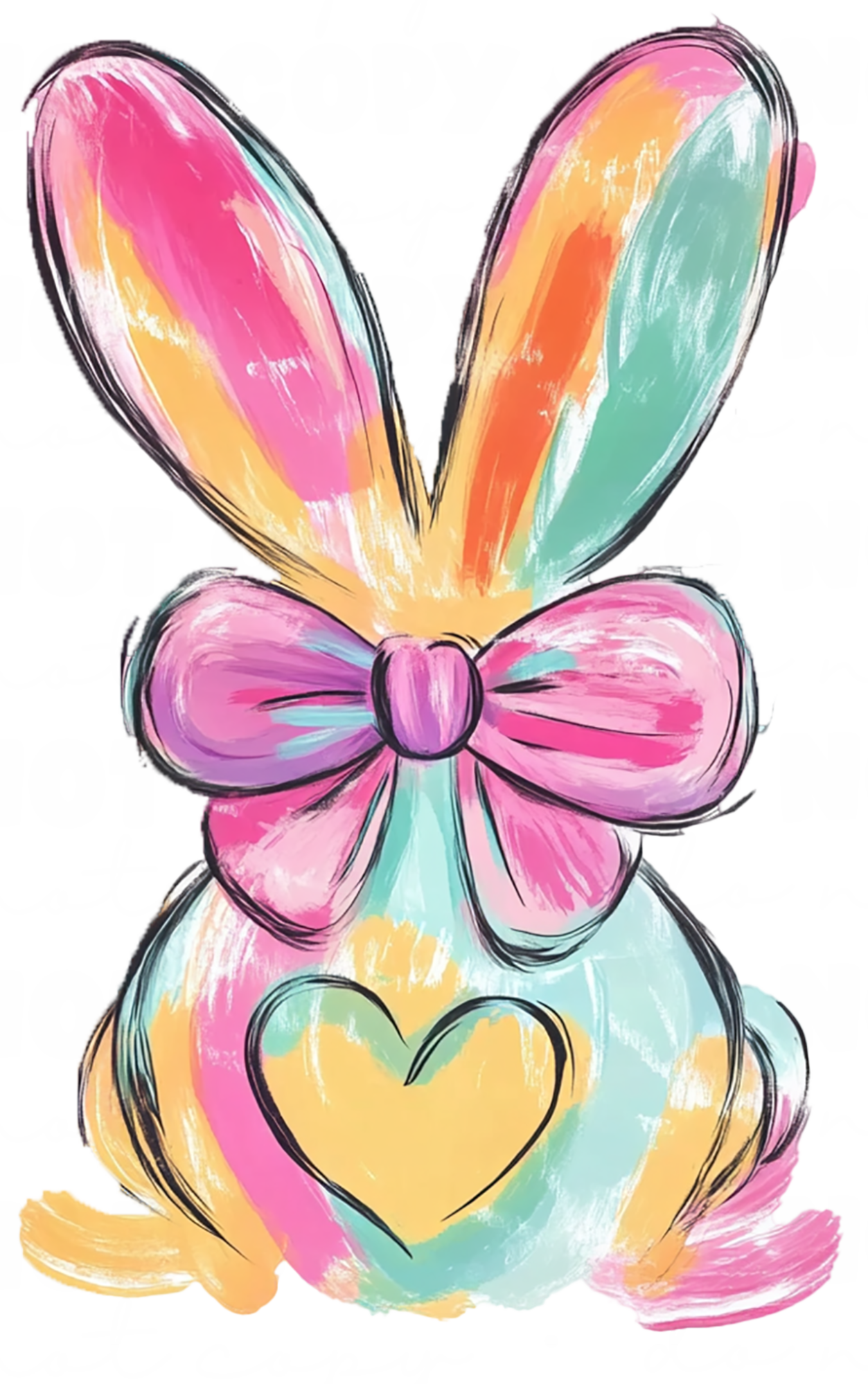Colorful Bunny DTF Print