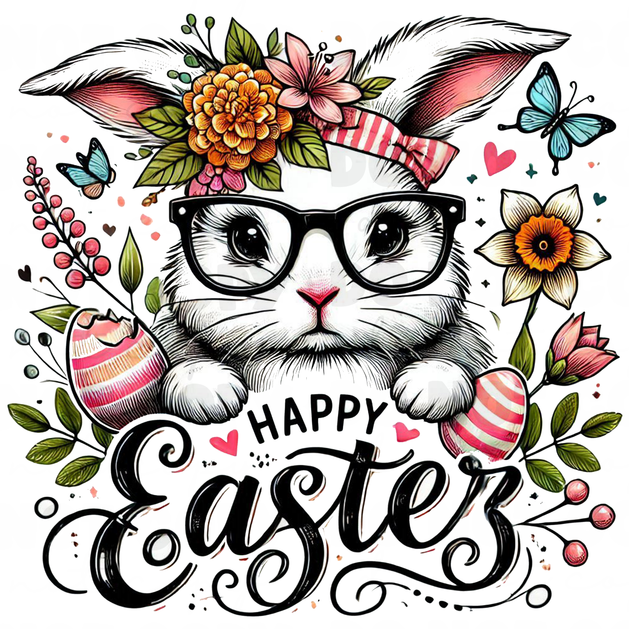 Happy Easter Bunny DTF Transfer