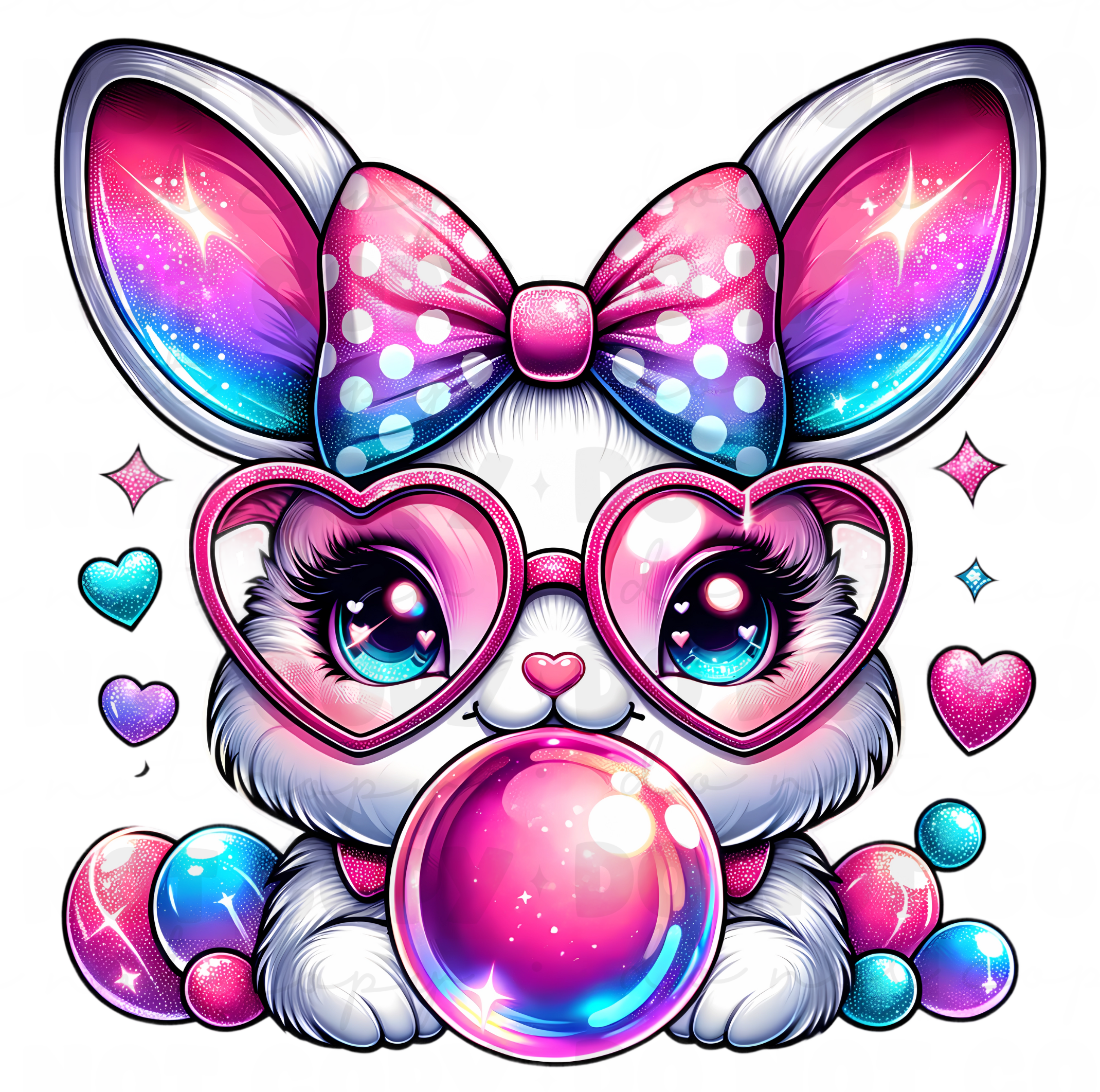 Cute Bubblegum Bunny Art