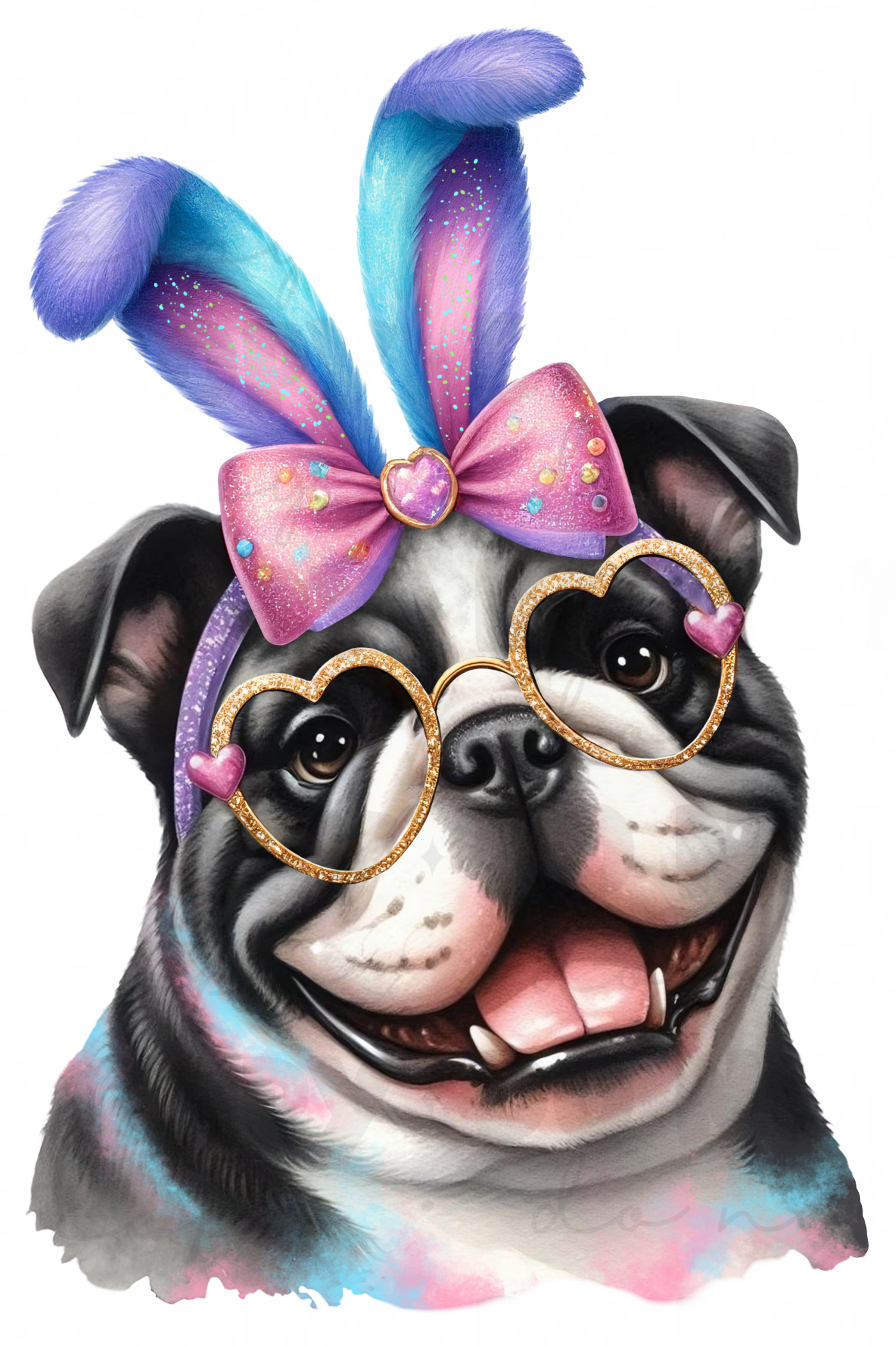 Cute Dog with Bunny Ears Print