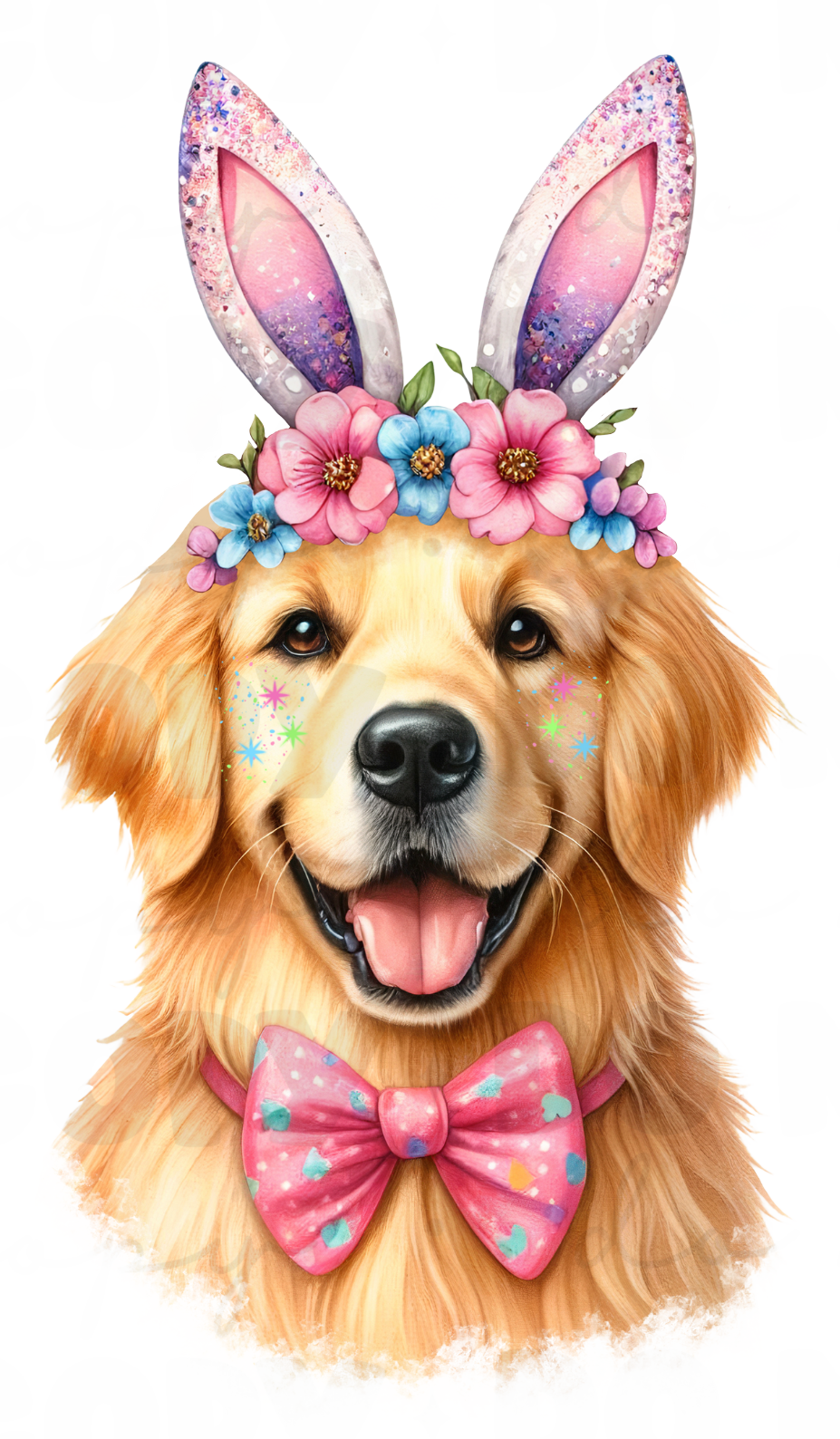 Dog with Bunny Ears DTF Transfer
