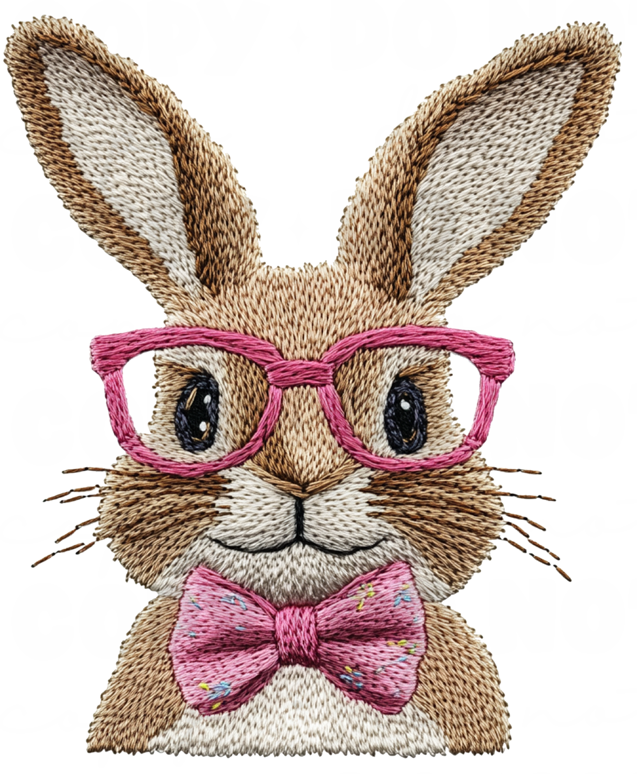 Faux Embroidered Bunny DTF Transfer