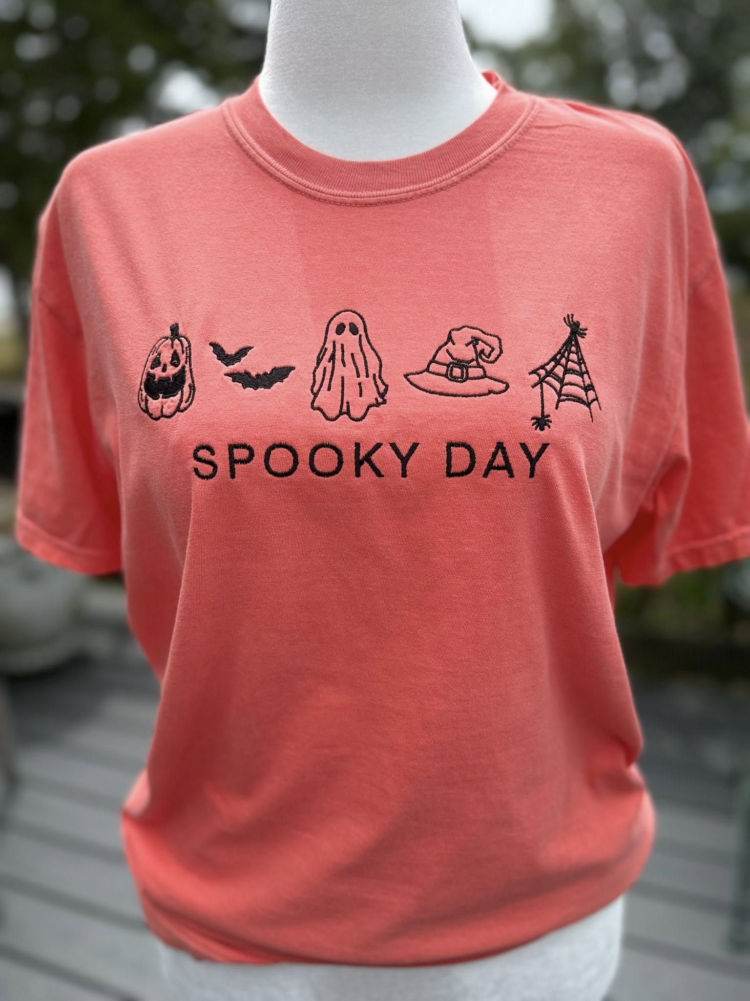 Spooky Day Embroidered T-Shirt