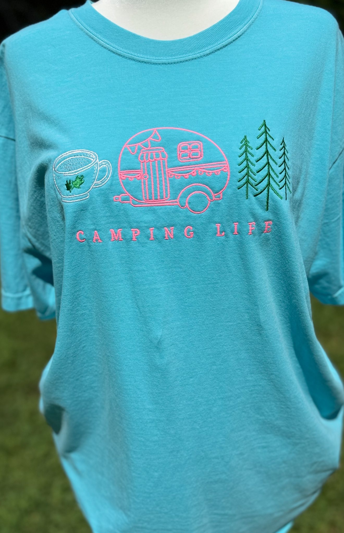 Camping Life Embroidered T-Shirt