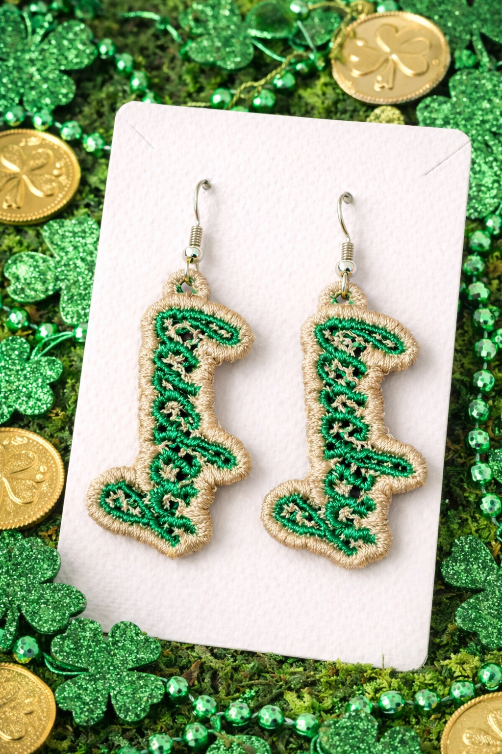 Lucky Embroidered Earrings