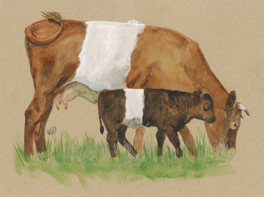 Lakenvelder Mother and Calf - Original