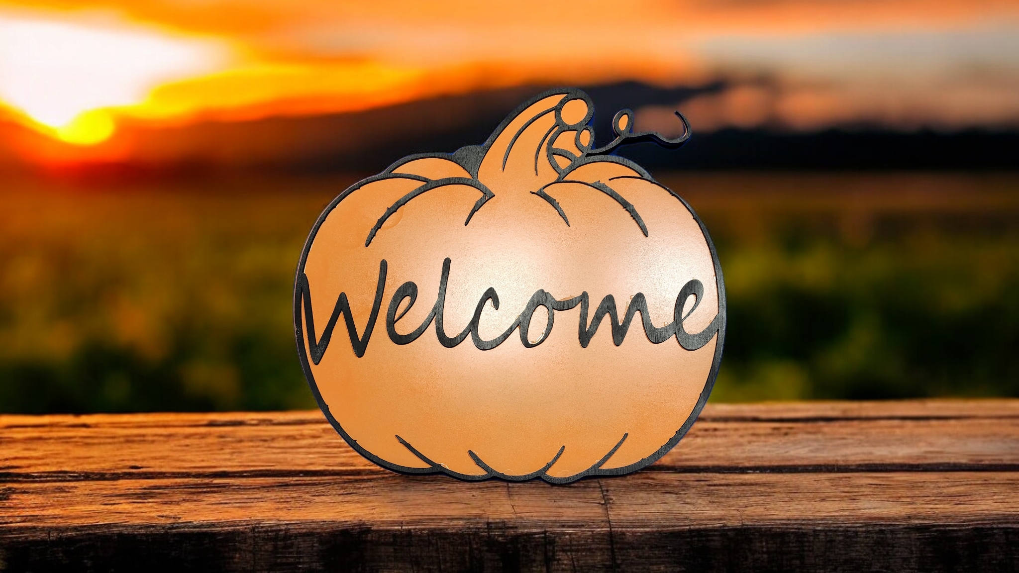 Jumbo Welcome Pumpkin Sign