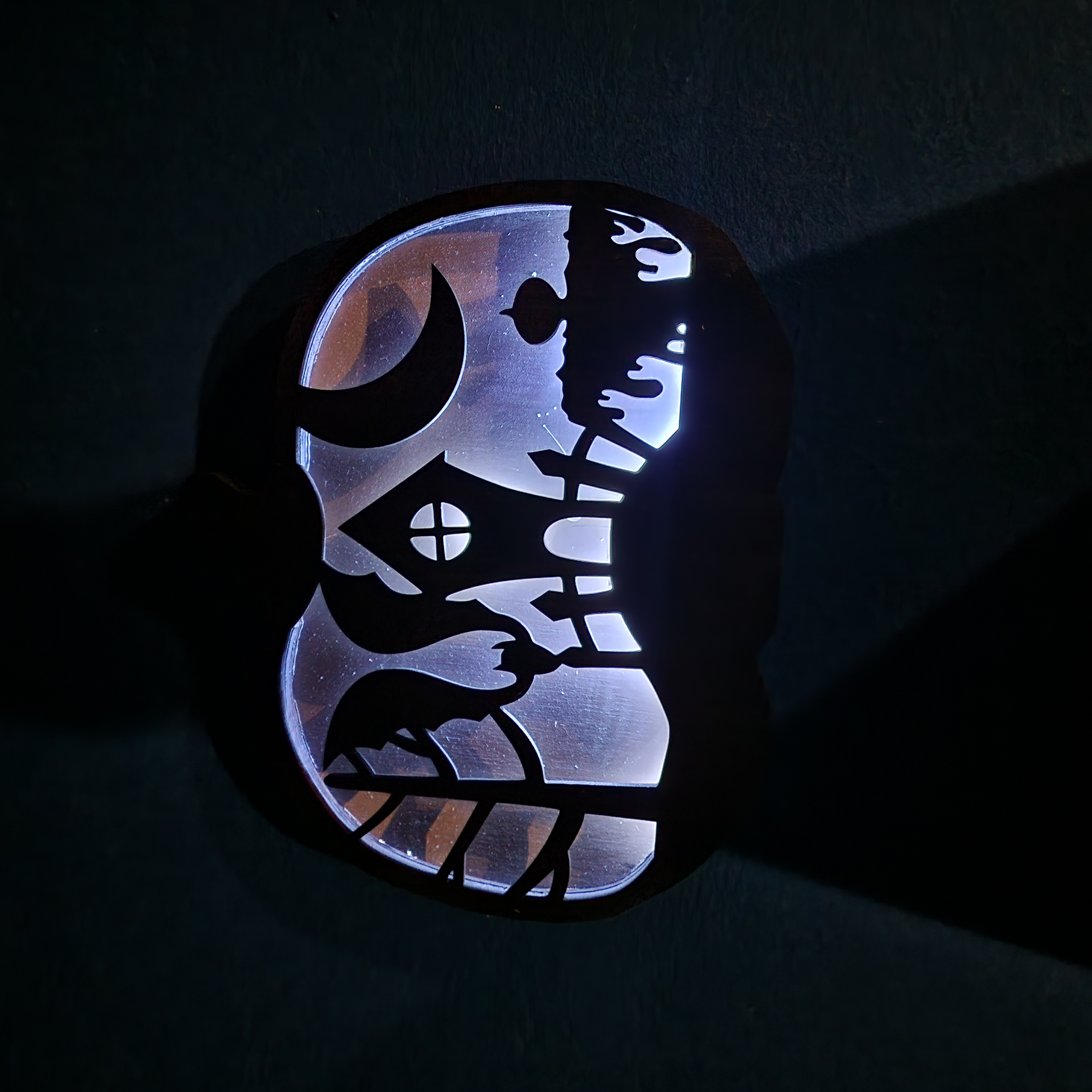 Illuminated Spooky Pumpkin Scene