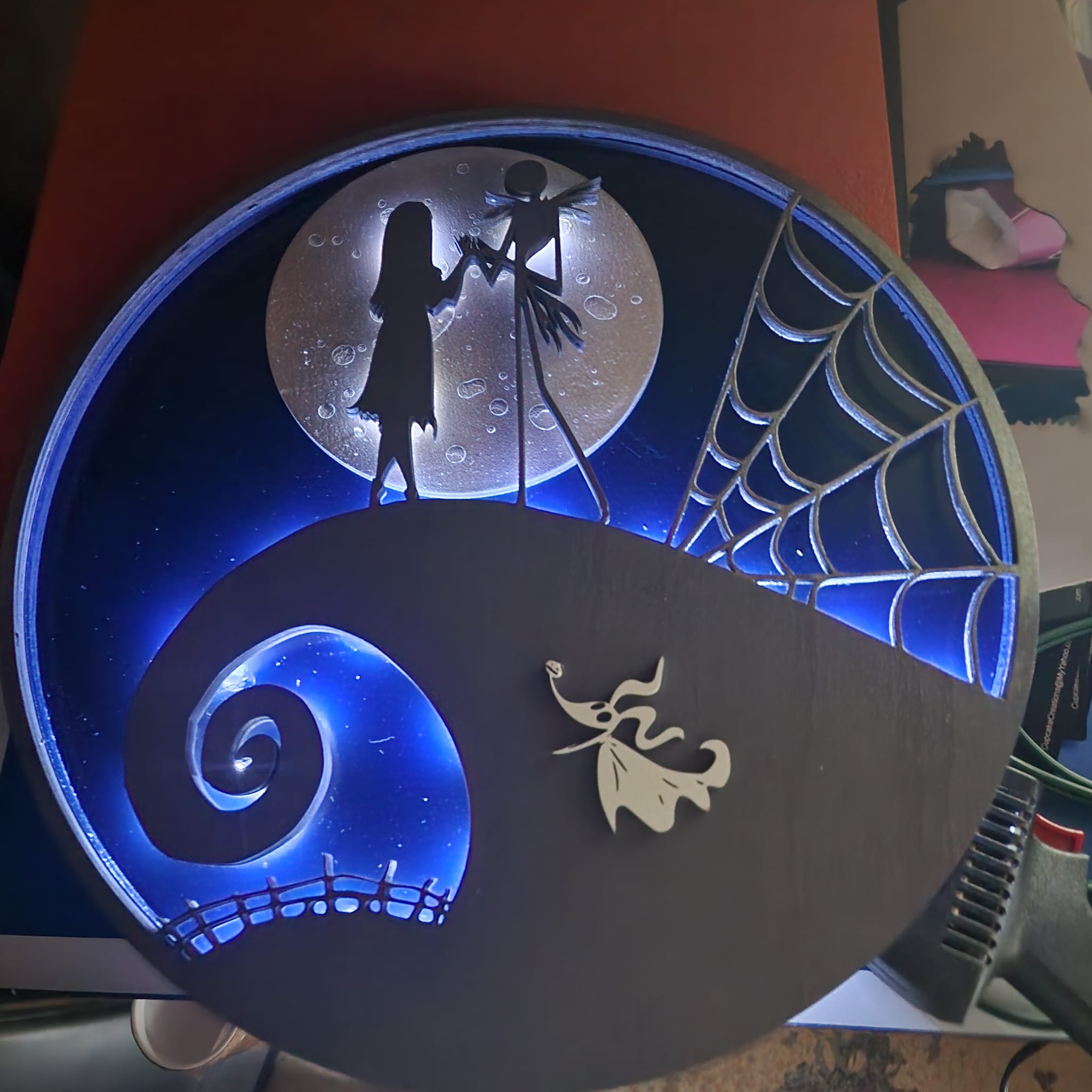 Nightmare Before Christmas Jack & Sally Illuminated Sign