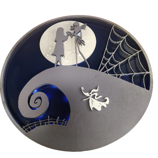 Nightmare Before Christmas Jack & Sally Illuminated Sign