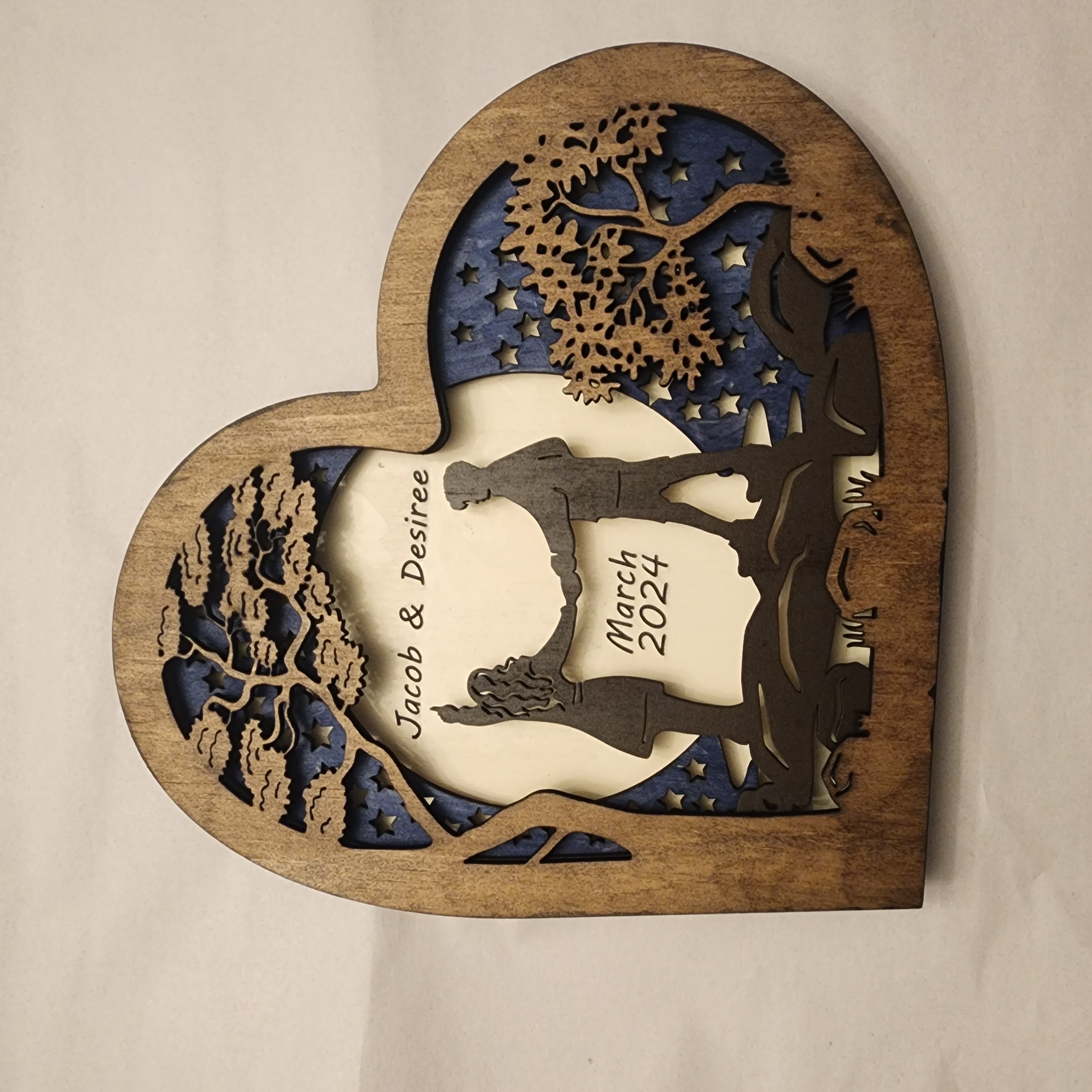 Multi Layered Memorial Illuminated Heart