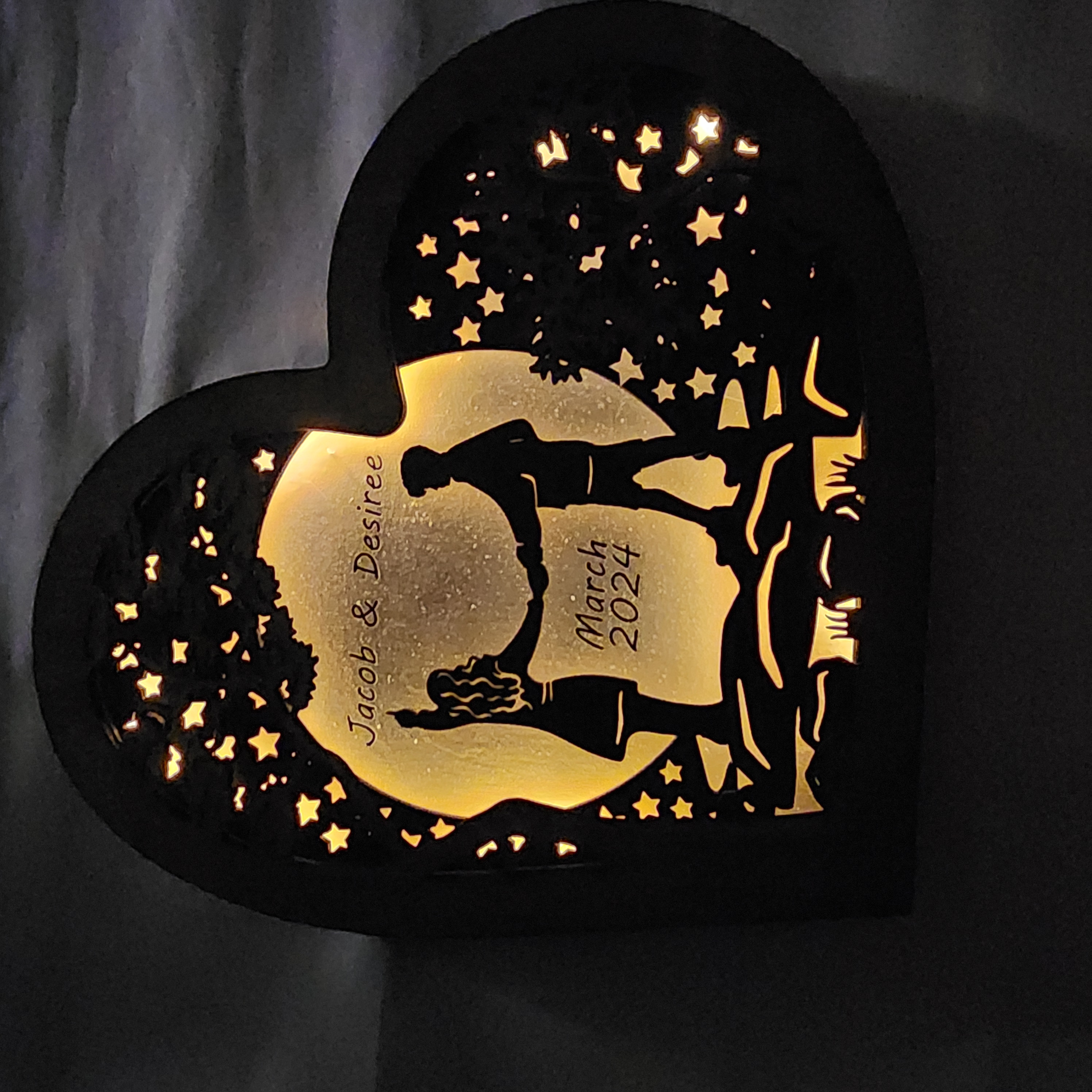 Multi Layered Memorial Illuminated Heart