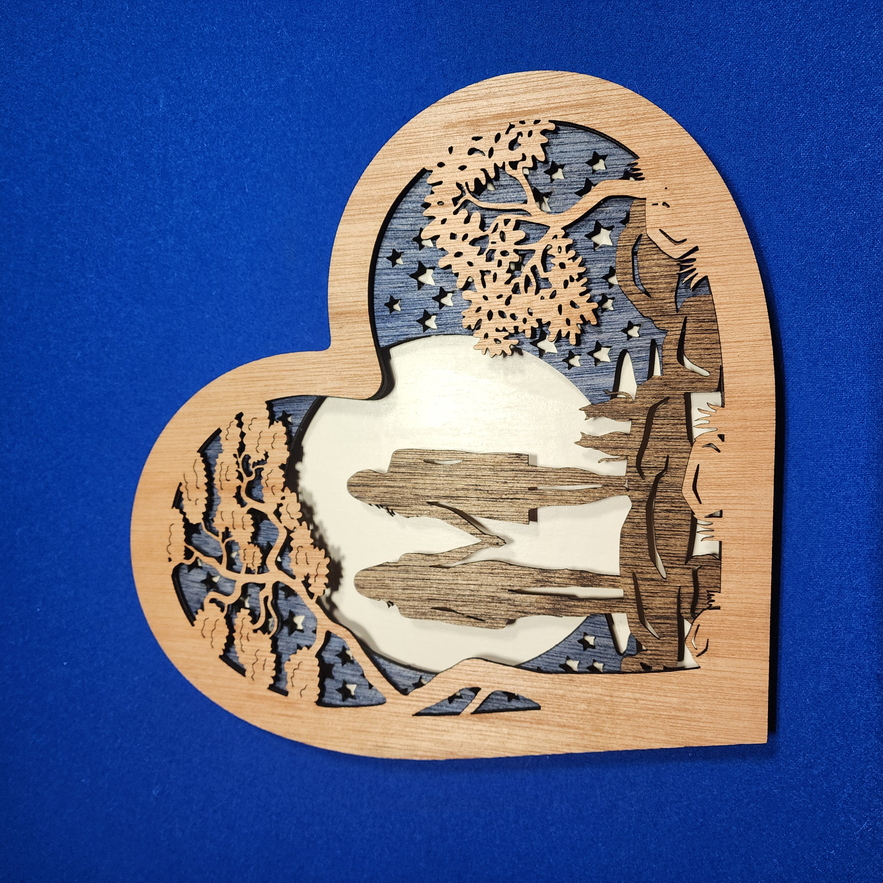 Multi Layered Memorial Illuminated Heart