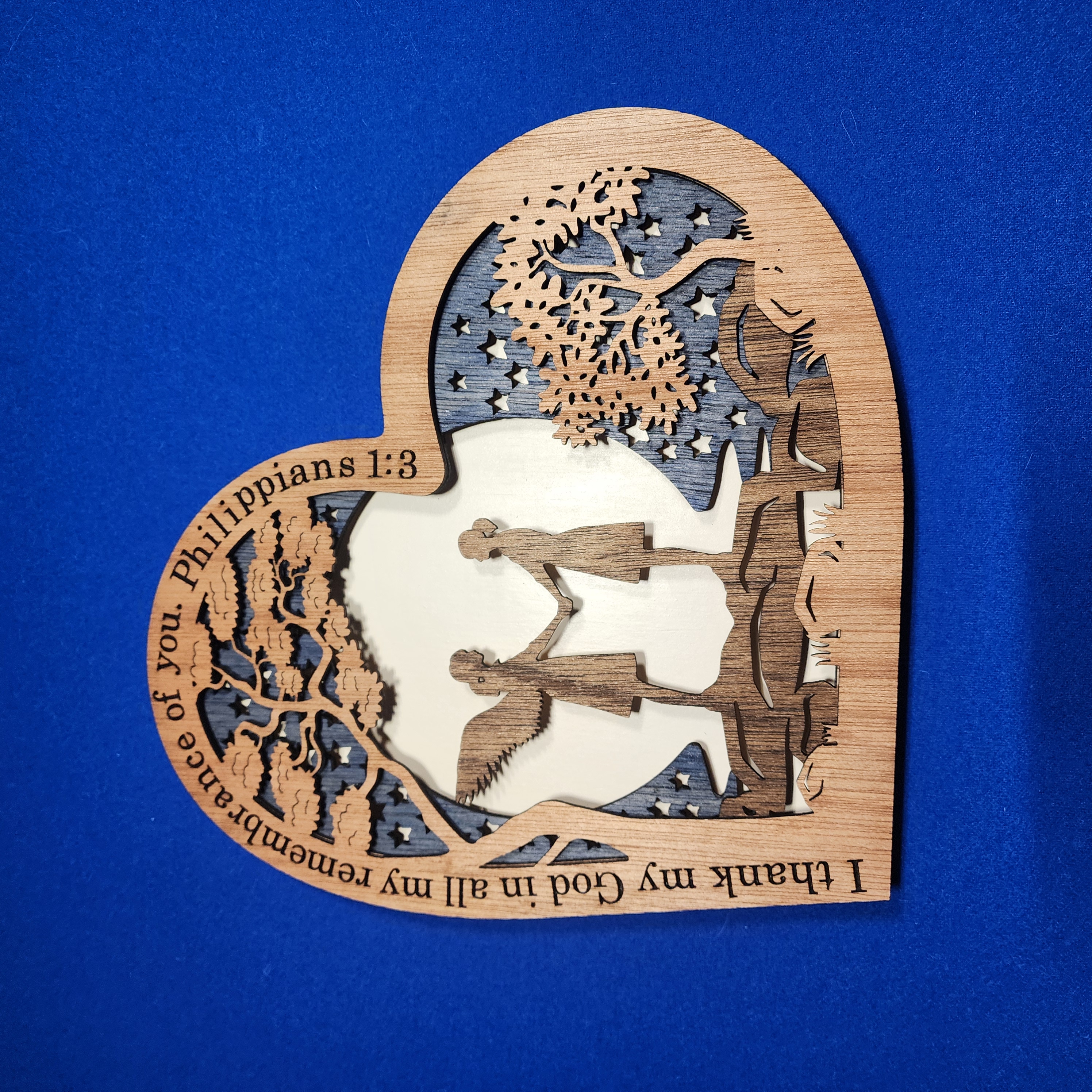 Multi Layered Memorial Illuminated Heart