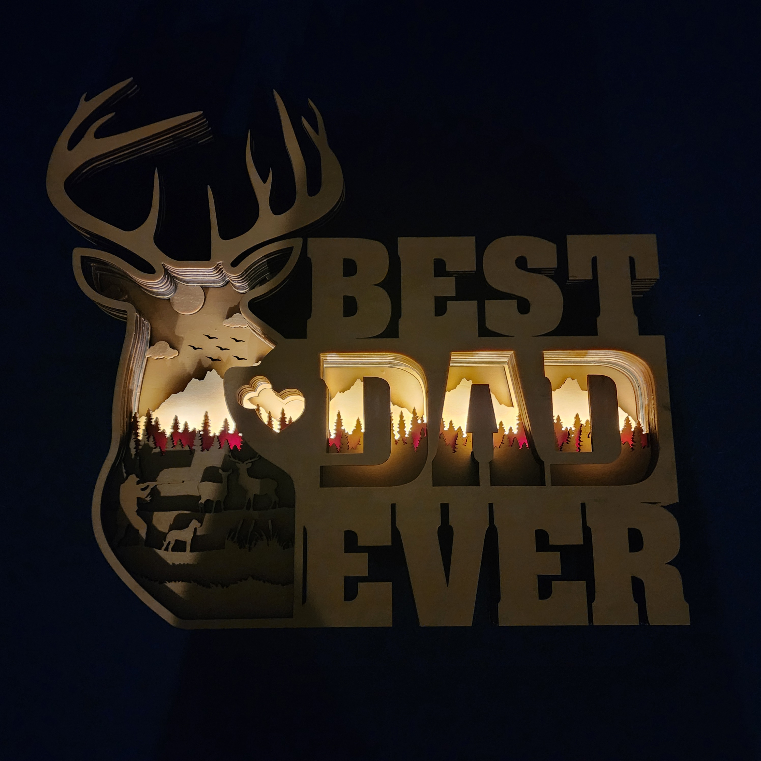 Best Dad Ever Deer Bust Figure