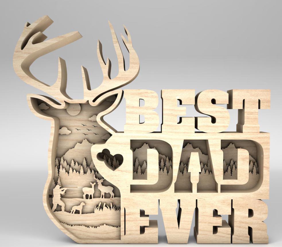 Best Dad Ever Deer Bust Figure