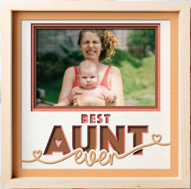 SBox Best Aunt Ever 12" X 12" SHadow Box Frame