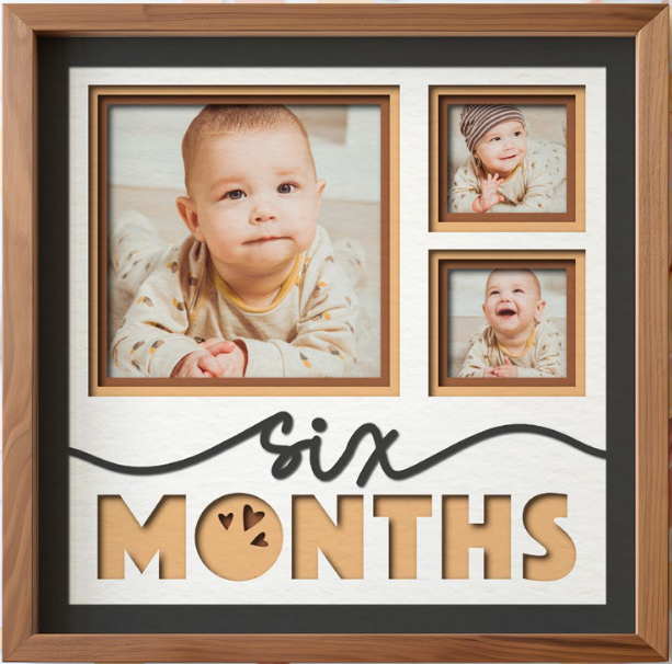 SBox Baby Monthly Milestones 12" X 12" Shadow Box Frame