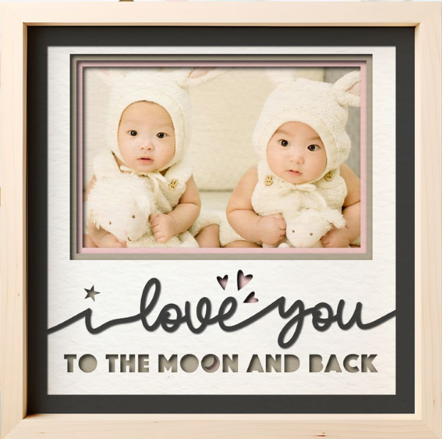 SBox "I Love You To The Moon And Back" Themed 12" X 12" Shadow Box Frame