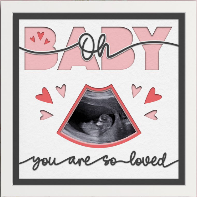 SBox "Oh Baby" 12" X 12" Shadow Box Frame