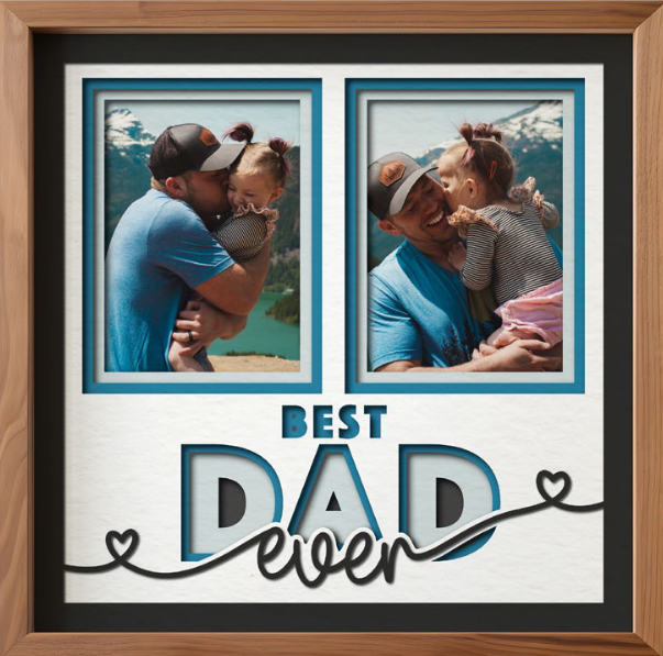SBox Best Dad Ever 12" X 12" Shadow Box Frame