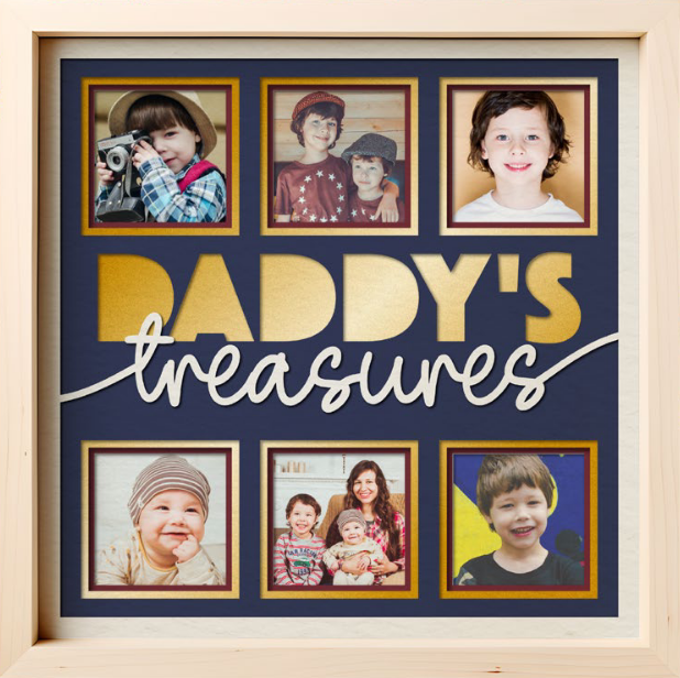 SBox "Daddy's Treasure" 12" X 12" Shadow Box Frame