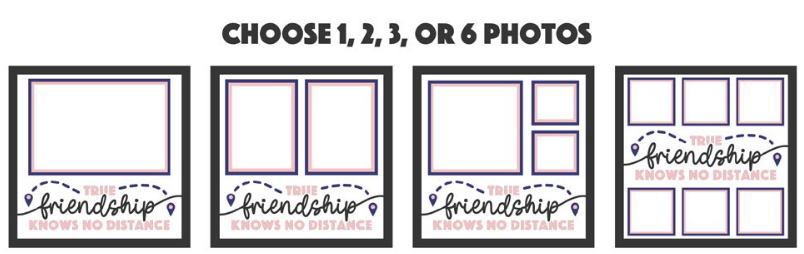 SBox "True Friendship Knows No Distance" 12" X 12" Shadow Box Frame