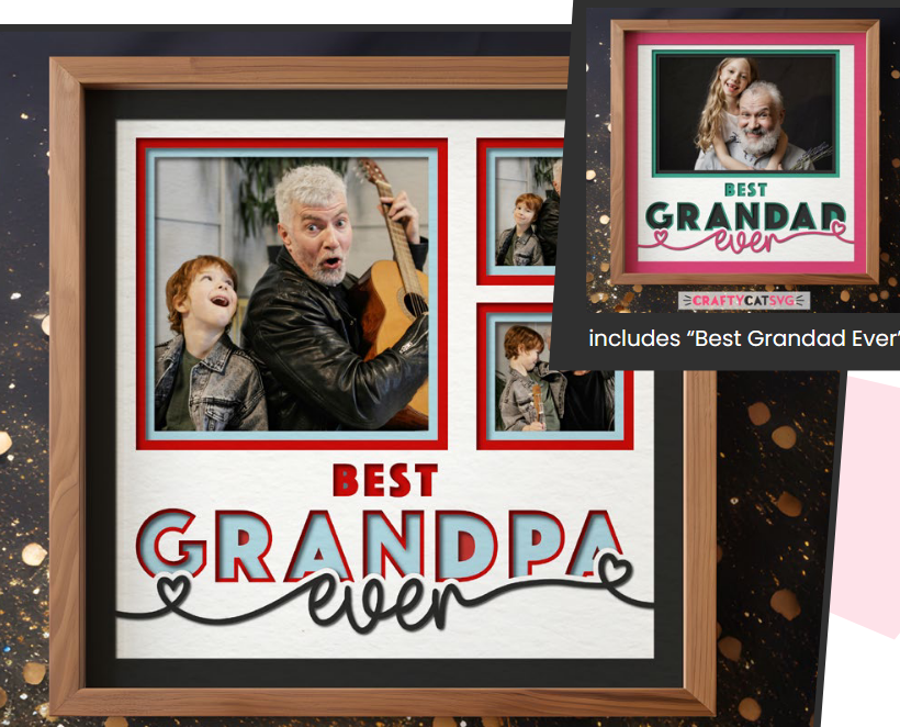 SBox "Best Grandpa Ever" 12" X 12" Shadow Box Frame
