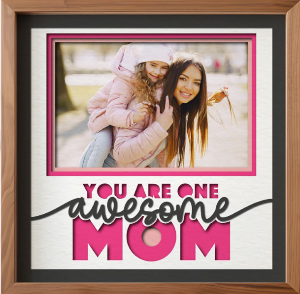 SBox "One Awesome Mom" 12" X 12" Shadow Box Frame