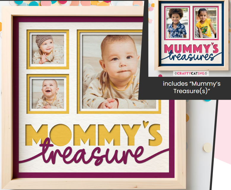 SBox "Mommy's Treasure" 12" X 12" Shadow Box Frame