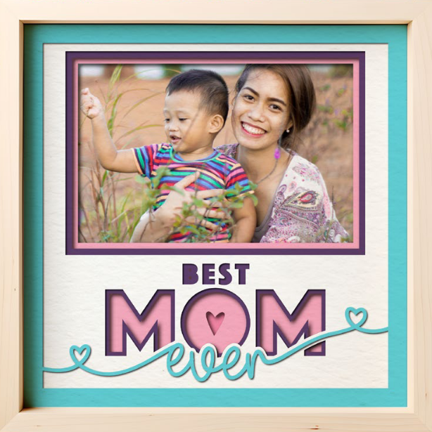 SBox "Best Mom Ever" 12" X 12" Shadow Box Frame