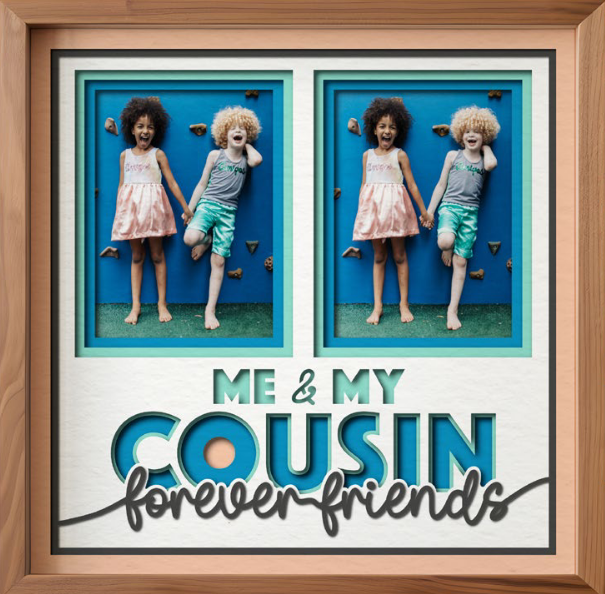 SBox "Me & My Cousin" 12" X 12" Shadow Box Frame