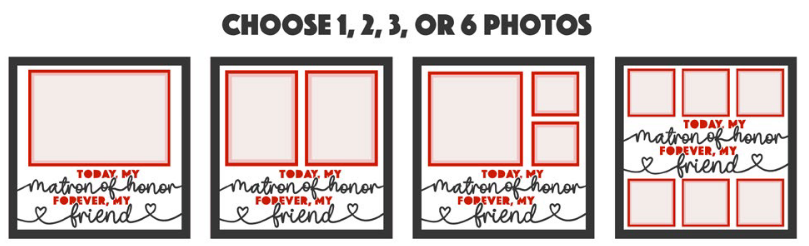 SBox "Today My Matron Of Honor, Forever My Friend" 12" X 12" Shadow Box Frame