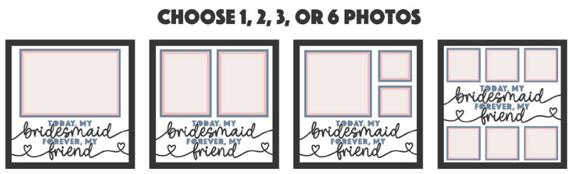 SBox "Today My Bridesmaid, Forever My Friend" 12" X 12" Shadow Box Frame