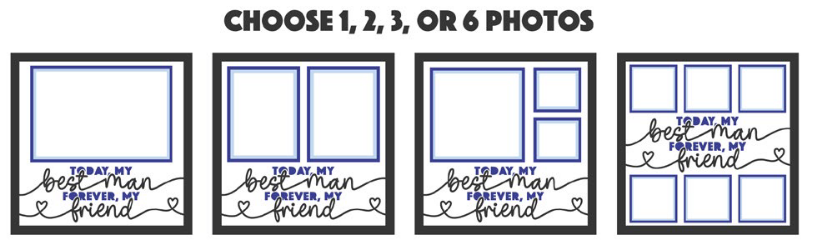 SBox "Today My Best Man, Forever My Friend" 12" X 12" Shadow Box Frame