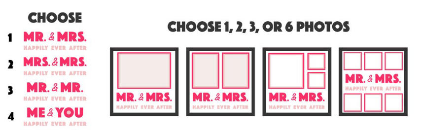 SBox "Mr. & Mrs. Happily Ever After" 12" X 12" Shadow Box Frame